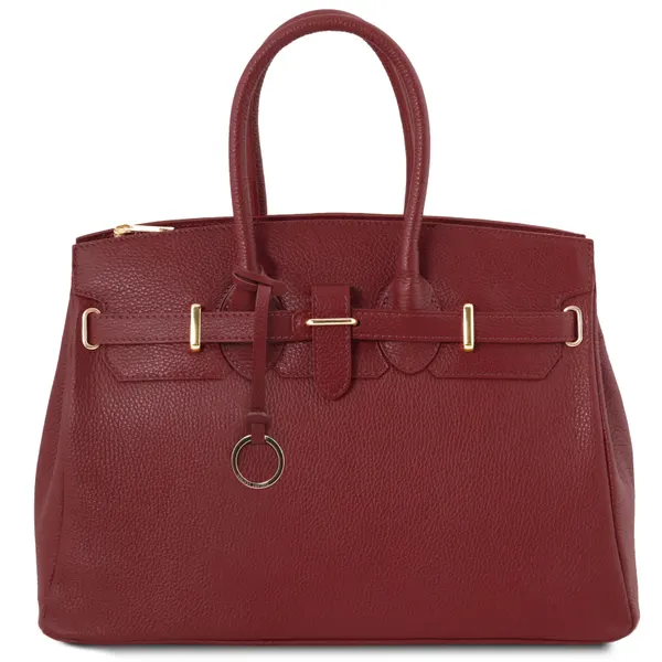 TL Bag レザー ハンドバッグ ゴールド金具付き