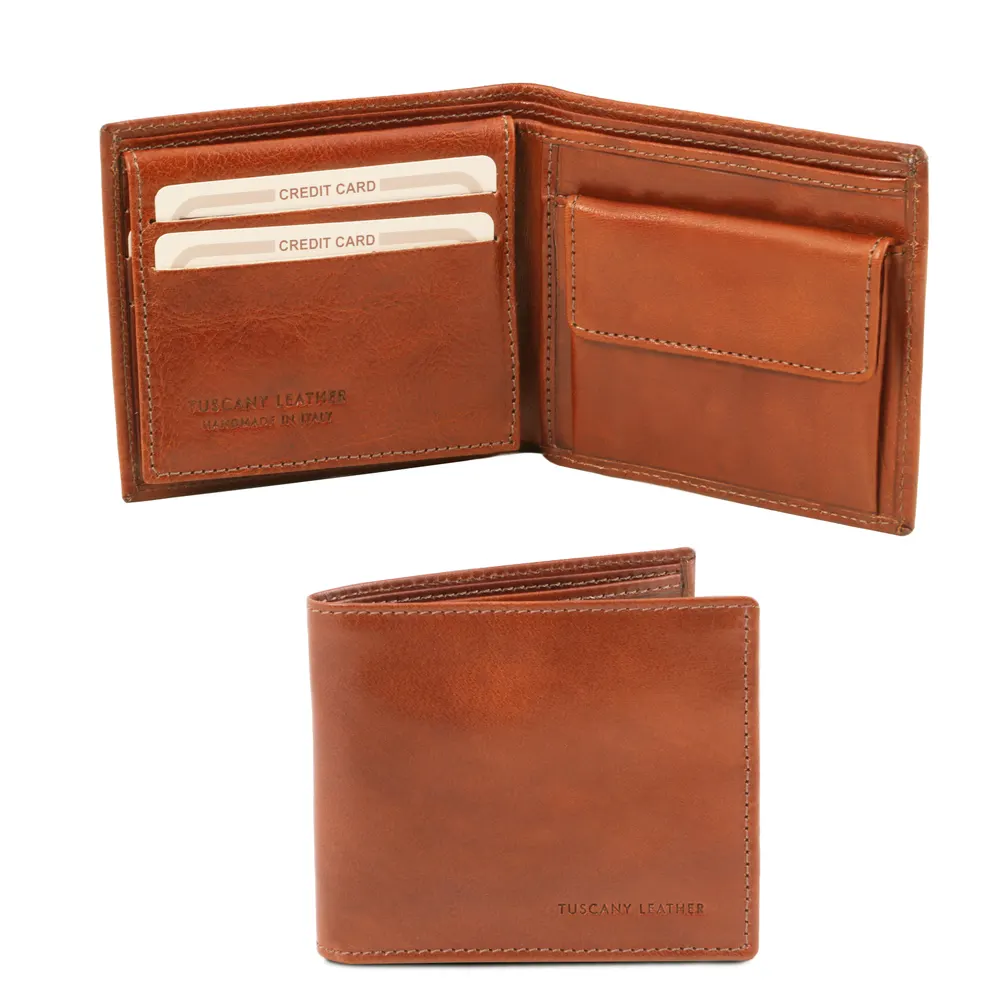 Exclusive 3 fold leather wallet for men with coin pocket